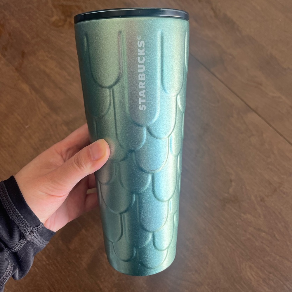 Starbucks 2022 Mermaid Siren Scale Teal Green Stainless Steel Tumbler 24oz Venti